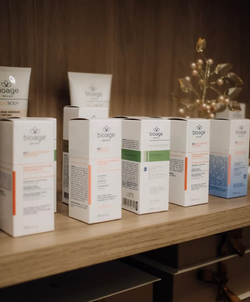 Produtos selecionados para os atendimentos da VF Estética Clinic